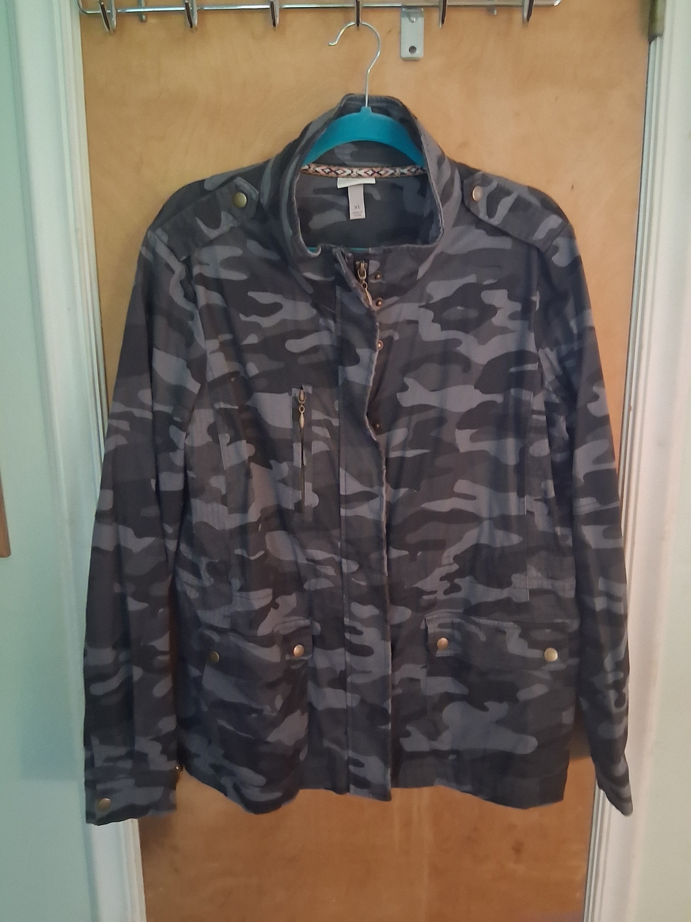 Knox Rose Gray Camo Utility Jacket